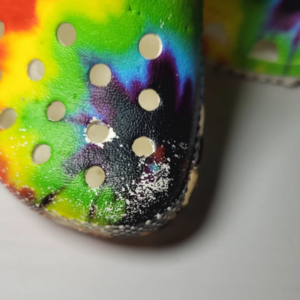 Crocs Baby Girl’s Rainbow Tie-Dyed Slip On Shoe Toddler Size 4